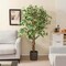 Costway 63 inch Artificial Ficus Tree Faux Indoor Plant in Nursery Pot for Decoration